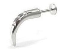14g 5/16 One Inch Curved Notched Talon Lip Chin Ear Ring Surgical Steel 316L Hot picture
