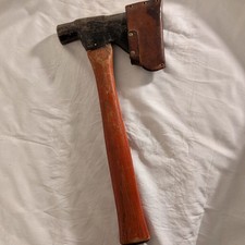Vintage Carpenter's/Half Hatch Axe W/ Nail Remover, Hammer Head, Leather Sheath picture