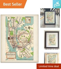 Iconic 1948 New York City Subway Map Poster - 11x14 Unframed Vintage Art picture