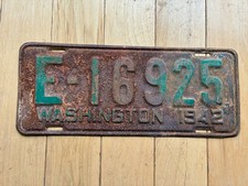 1942 Washington State License Plate picture