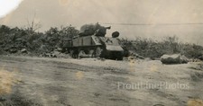 WWII US Sherman Tank Knocked Out by Japanese Troops photo - Battle of Iwo Jima picture