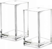 2 Pack Clear Acrylic Pencil Pen Holder Cup,Desk Accessories Holder picture