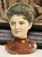 Lady Head Vintage Die Cut Scrap - L3 picture