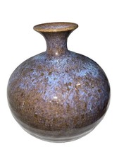 Vintage Pottery Vase Signed Purple Beautiful picture