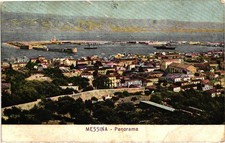 Messina Sicily Italy Panorama Alterocca 1915 Posted Postcard picture
