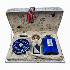 Vtg 1940s Bourjois Evening in Paris Gift Set UNUSED Face Powder Rouge Talc Box picture