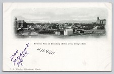 Ellensburg Washington Birdseye View Craig's Hill C E Wheeler Postcard picture