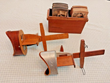 Antique New York Underwood and Saturn 3D Stereoscope Viewers + 54 Rare Cards picture