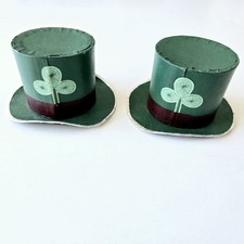 2 Vintage Cardboard St Patrick HAT CANDY CONTAINER Japan picture