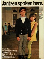 1968 JANTZEN Boy's Clothes he REALLY doesn't want to be there funny Vintage Ad picture