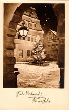 Vintage Rothenburg ob der Tauber Christmas Postcard Frohe Weihnacht picture