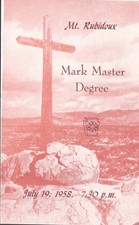 1958 Mt Rubidoux Riverside CA Mark Master Degree York Rite Masonic Program picture