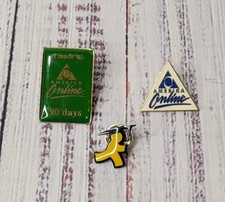 Lot Of 3 Vintage America Online AOL Internet Collectible Pins picture