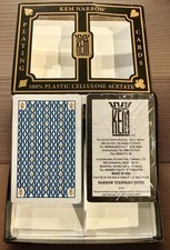 KEM 100% Plastic Crown Blue/Green Bridge Narrow - Std Index Playing Cards - NEW picture
