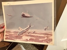 Vintage NASA Press Photo S-76-29530 Space Shuttle Carrier Aircraft747 & T-38Jets picture