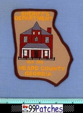 HEARD COUNTY SHERIFF GEORGIA Shoulder Patch OLD BRICK JAIL STATE SHAPE 4H picture