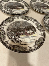 Johnson Brothers The Friendly Village Dinner Plates Set of 8 Ceramic Multicolor picture