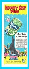 1951 Kounty Kist canned sweet peas circus seal PRINT AD big top tent picture