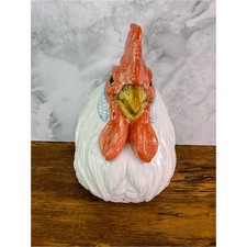 Vintage Omnibus Japan Ceramic Rooster Chicken Wall Planter Pocket Farmhouse picture