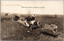 1907 W.H. Martin EXAGGERATION Photo RPPC Postcard / Giant Rabbit Hunting -UNUSED picture