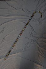 Vintage Chinese Cloisonné Enamel Floral Walking Cane 3-Piece Asian Decorative picture