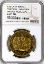 1915 HK-414  : California at Panama-Pacific Exposition :  NGC MS 63 DPL BU SCD picture