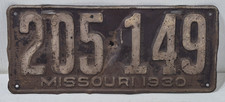 1930 Missouri License Plate 205-149 Rusty USA MO Vintage Antique 1930s Car picture