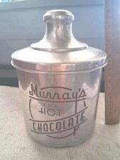 VTG&Very Rare1940s - 50s Murray's Hot Chocolate Aluminum Soda Fountain Canister  picture
