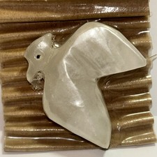 Vintage 70s Carved White Onyx Dove Bird Cardinal Jay Figurine Statue Mexico NOS picture