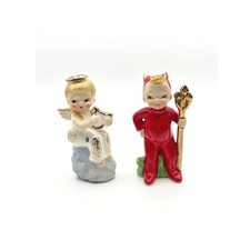 Artmark Japan Angel and Devil Salt and Pepper Shakers Vintage 1950s Kitsch picture