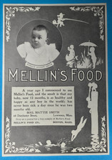 Antique 1898 Magazine Ad MELLIN’S FOOD Baby Formula Food Boston Massachusetts MA picture