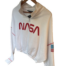 NWT Astronaut NASA sweatshirt Costume Cropped White/red Women's/girls.  Size L picture