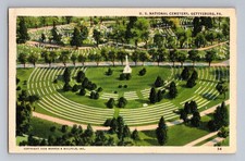 Aerial View U.S. National Cemetery Gettysburg Pennsylvania Postcard #34 1934 picture