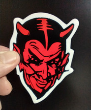 Small Hand made Decal Sticker Red Devils Head picture