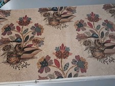 VTG Croscill? Beige Floral Mallard Duck Upholstery Heavy Fabric 3.4 YRDS 57