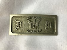 Rare Antique Pettibone MFG. Co D M Norfolk Chapter Belt Buckle 3