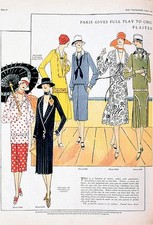 Photo:Paris 1926 Fashion Plate Women Summer Dresses Hats Butterick picture