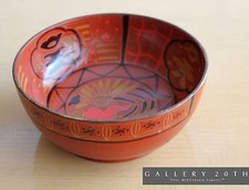 WOW MID CENTURY LACQUERED JAPANESE ONMYODO CEREMONIAL WOOD BOWL 50'S VTG DISH picture