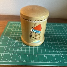 Vintage Romanian Hand Painted Wood Dracula Souvinier Trinket Box picture