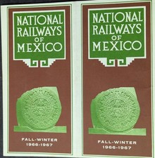***VINTAGE 1966-67 NATIONAL RAILWAYS OF MEXICO TIME TABLE*** picture