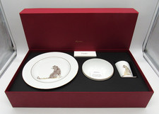 Cartier Panthère Porcelain 3-Piece Set Plate Bowl Cup Gift Box France NIB picture
