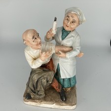 1970s Norleans Figurine - Nurse Giving Man a Shot Made in Japan READ picture