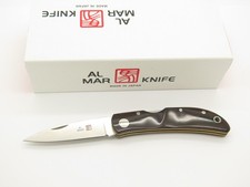 Vintage Al Mar Hawk Seki Japan Paper Micarta Lockback Folding Pocket Knife picture