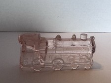 Vintage Pink Depression Glass Train Locomotive Engine Candy Container, As-Is picture