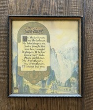 1926 Gus Kahn Song Of The Heart Framed Art Deco Poem Print My Sweetheart picture