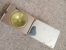 Vintage USALite Camp-Lite Metal Pocket Flashlight K-6338 Flat Signal Lamp USA picture