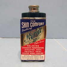 Sample MERITT POWDER TIN Art Deco Vintage Original Sleeve Box Unused picture