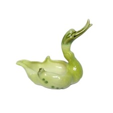 Beautiful HULL POTTERY Vintage MCM Green Glazed Duck Trinket Dish Ashtray –- (A) picture