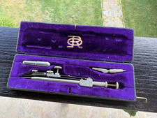 Vintage E.O. Richter Präcision Drafting Compass Set Germany w/ Case picture