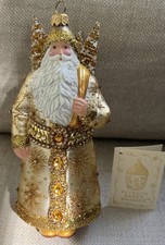 Patricia Breen Gold/Amber Santa-Crystals Ornament picture